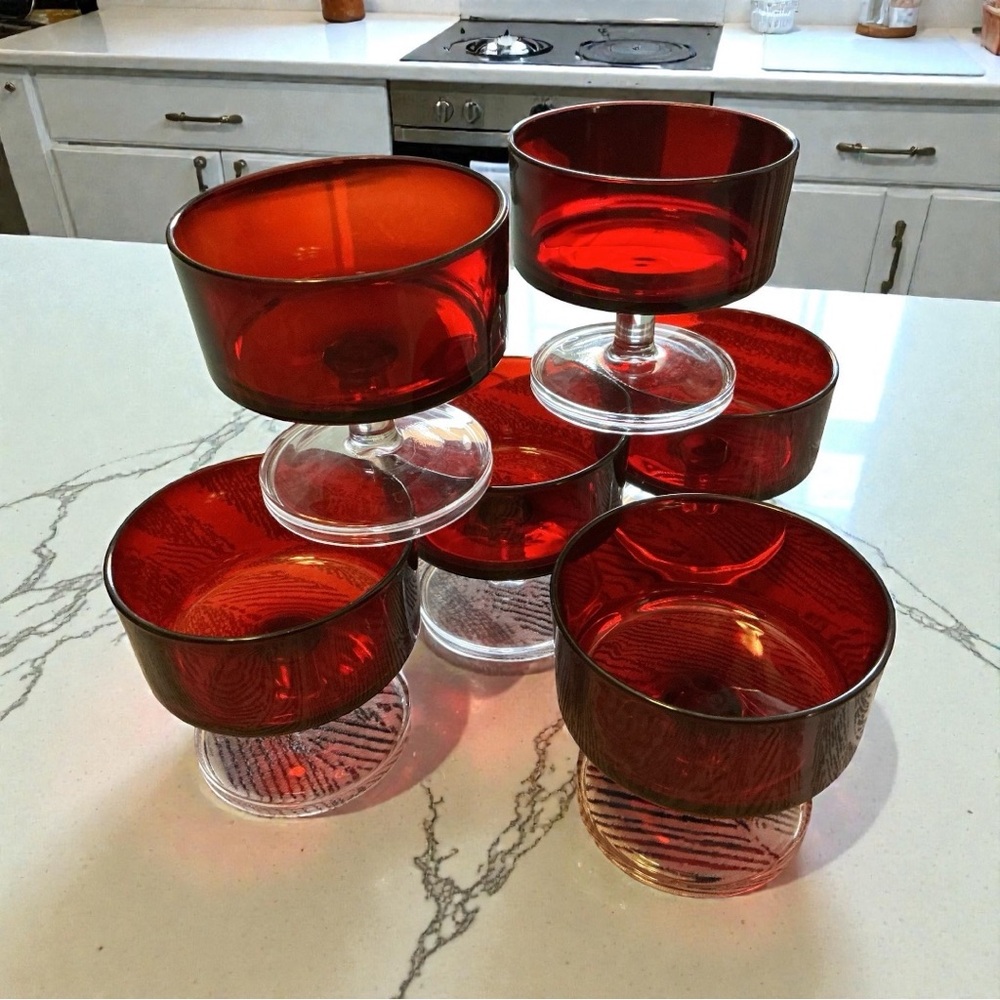 Vintage France Luminarc Glass Dessert Cups Set of 6